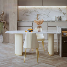 light luxury island rock slab dining table one rectangular household bright luxury stone dining table - ALINDA DECOR