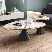 modern design living room furniture luxury coffee tables nordic wrought iron marble coffee table - ALINDA DECOR