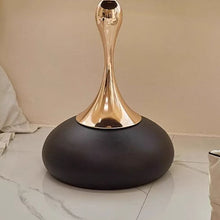 Modern End Table with Pedestal Base and Tray Top in Black - Reserve installation holes included - ALINDA DECOR