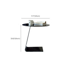 Modern Gray Glass C Table with Sleek Black Base and Tempered Glass Top - ALINDA DECOR