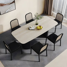 Modern Rectangular White Stone Dining Table - ALINDA DECOR