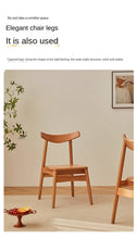 Nordic Dining Chair Solid Wood Chair Cherrywood Log Oak Minimalist Japanese Style Restaurant and Cafe Household Armchair - ALINDA DECOR