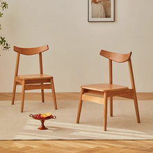 Nordic Dining Chair Solid Wood Chair Cherrywood Log Oak Minimalist Japanese Style Restaurant and Cafe Household Armchair - ALINDA DECOR