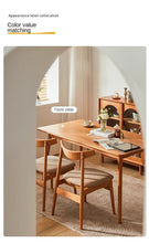 Nordic Dining Chair Solid Wood Chair Cherrywood Log Oak Minimalist Japanese Style Restaurant and Cafe Household Armchair - ALINDA DECOR