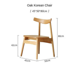Nordic Dining Chair Solid Wood Chair Cherrywood Log Oak Minimalist Japanese Style Restaurant and Cafe Household Armchair - ALINDA DECOR