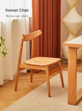 Nordic Dining Chair Solid Wood Chair Cherrywood Log Oak Minimalist Japanese Style Restaurant and Cafe Household Armchair - ALINDA DECOR