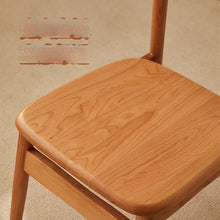 Nordic Dining Chair Solid Wood Chair Cherrywood Log Oak Minimalist Japanese Style Restaurant and Cafe Household Armchair - ALINDA DECOR