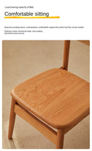 Nordic Dining Chair Solid Wood Chair Cherrywood Log Oak Minimalist Japanese Style Restaurant and Cafe Household Armchair - ALINDA DECOR