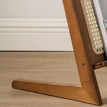 Scandinavian C Table with Clear Glass Rectangular Top and Wood Base - ALINDA DECOR