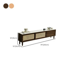 Scandinavian TV Stand with Drawers, 1 Exterior Shelf, 2 Cabinets, and Legs for Low Height - ALINDA DECOR