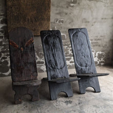 Shanhai Jimu Workshop, Pure Hand-Carved Wood Folding Night Guard Chair, Coffee Chair African Tribe Fork Chair