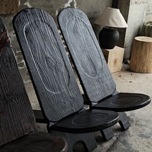 Shanhai Jimu Workshop, Pure Hand-Carved Wood Folding Night Guard Chair, Coffee Chair African Tribe Fork Chair