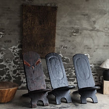 Shanhai Jimu Workshop, Pure Hand-Carved Wood Folding Night Guard Chair, Coffee Chair African Tribe Fork Chair