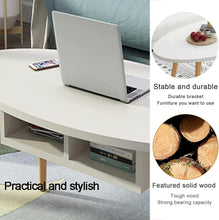Side Table Oval Coffee Table, End Side Table, with Table Bucket, for Living Room Central Table,A,80 * 40 * 43cm(Size:120 * 60 * 43cm,Color:C) - ALINDA DECOR