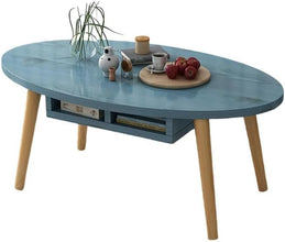 Side Table Oval Coffee Table, End Side Table, with Table Bucket, for Living Room Central Table,A,80 * 40 * 43cm(Size:120 * 60 * 43cm,Color:C) - ALINDA DECOR