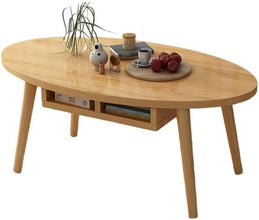 Side Table Oval Coffee Table, End Side Table, with Table Bucket, for Living Room Central Table,A,80 * 40 * 43cm(Size:120 * 60 * 43cm,Color:C) - ALINDA DECOR