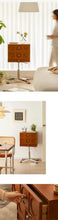 Sleek Sliva ตู้ไม้เก็บของ โต๊ะข้างเตียงหมุนได้ - ALINDA DECOR