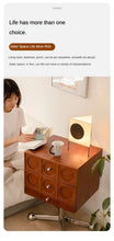Sleek Sliva ตู้ไม้เก็บของ โต๊ะข้างเตียงหมุนได้ - ALINDA DECOR