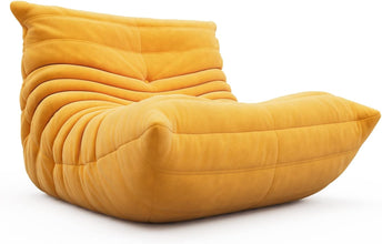 Soft Microfiber Leather Floor Lounge Chair Lazy Sofa Accent Chair for Living Room Bedroom - ALINDA DECOR