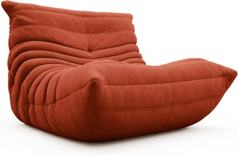 Soft Microfiber Leather Floor Lounge Chair Lazy Sofa Accent Chair for Living Room Bedroom - ALINDA DECOR