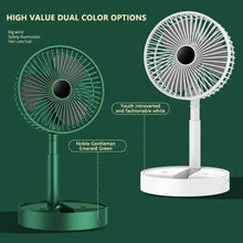 Stand Fan 6 Inch Folding Portable Telescopic Floor/USB with Rechargeable Battery 3 Speeds Super Quiet Adjustable Height - ALINDA DECOR
